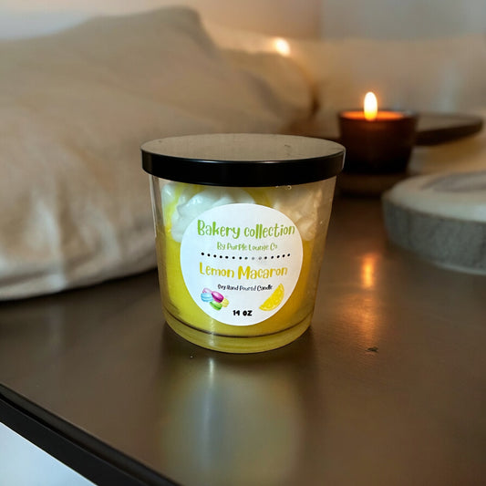 Lemon macaron candle