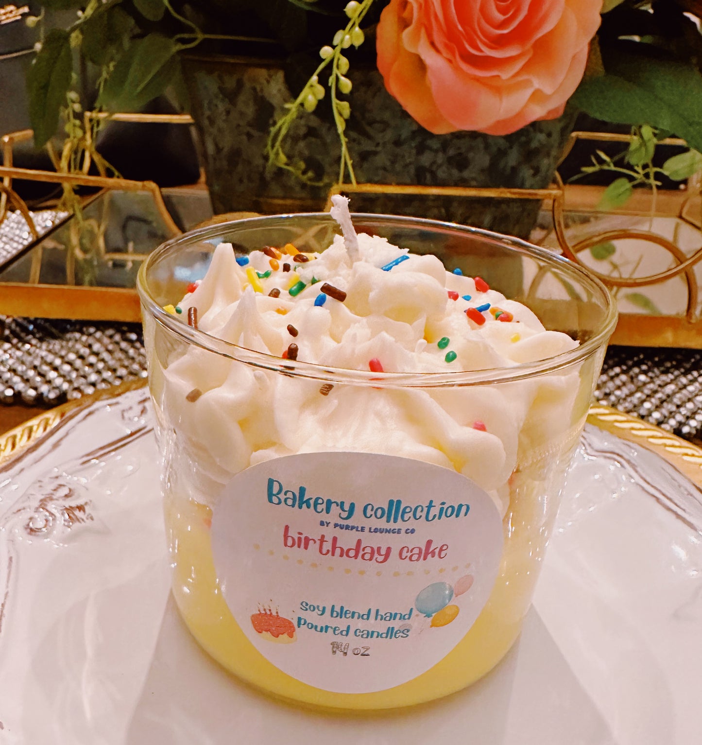 Birthday cake whipped candle